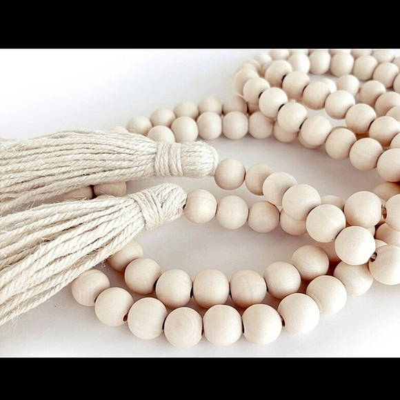 Garland Wood Bead Natural Christmas Tree Garland - Picture 6 of 16